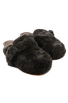 Solei Sea Aspen Slide in Bark; Faux Fur Fall/Winter Slide Slipper; indoor/Outdoor Slipper; 