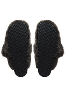 Solei Sea Aspen Slide in Bark; Faux Fur Fall/Winter Slide Slipper; indoor/Outdoor Slipper; 