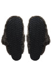 Solei Sea Aspen Slide in Bark; Faux Fur Fall/Winter Slide Slipper; indoor/Outdoor Slipper; 