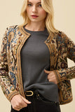 Spartina 449 Clothing Francesca Jacquard Cardigan Guerard Estate Sand Bordered; Jacquard Tapestry Button Front Cardigan