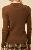 Spartina 449 Clothing Nellie Sweater Polo Toffee; Brown Quarter Zip Polo Style Top
