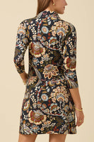 Spartina 449 Clothing Nora Half-Zip Dress w/Vegan Leather in Brown Sugar; Spartina 449 Clothing Nora Half-Zip Dress Guerard Estate Bird; 