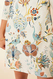 Spartina 449 Clothing Nora Half-Zip Dress in Kalalanta Bird Floral; Printed Sporty Country Club inspired dress; 
