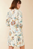 Spartina 449 Clothing Nora Half-Zip Dress in Kalalanta Bird Floral; Printed Sporty Country Club inspired dress; 
