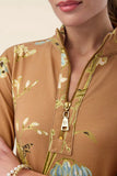 Spartina 449 Clothing Nora Half-Zip Dress in St Augustine Botanics Brown; 