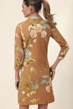 Spartina 449 Clothing Nora Half-Zip Dress in St Augustine Botanics Brown; 