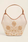 Spartina 449 Everly Tote Fioretta Light Beige;Embroidered Tote Bag; 