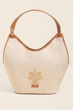 Spartina 449 Everly Tote Fioretta Light Beige;Embroidered Tote Bag; 