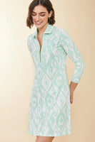 Spartina 449 Hadley Zip Dress Clara Ikat Sea Foam; 