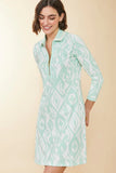 Spartina 449 Hadley Zip Dress Clara Ikat Sea Foam; 