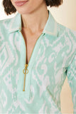 Spartina 449 Hadley Zip Dress Clara Ikat Sea Foam; 