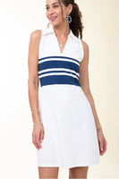 Spartina 449 Serena Half-Zip Dress Palm Paradise;Spartina 449 Haven Jersey Dress Pearl White Navy Stripe; 
