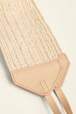 Spartina Clothing Madeline Wrap Belt Style O100016343OS in pale sand; Woven and leather  tie waist one size belt with tassels