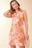 Serena Half-Zip Dress Callawassie Flowers Pink