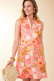 Serena Half-Zip Dress Callawassie Flowers Pink