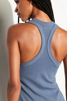 Spiritual Gangster Clothing Simone Rib Maxi Dress Style CWDR002 in Both Canyon and Blue Jean;Ribbed Racer Back Maxi Dress; 