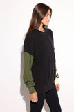 Spiritual Gangster Clothing Yin Yang Stack Lyric Sweater Style CWKW029YNG in Black Multi; Color Block Yin Yang Fall Sweater