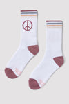 Spiritual Gangster Peace Sign Crew Sock Style HO30491011 in White; 