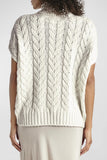 Splendid Clothing Abbott Cable Sweater Style RF3S750 in Snow Heather;Cable Knit Turtleneck sweater vest  Splendid Turtleneck Cable Sweater Vest; 