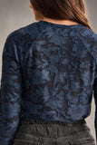 Splendid Clothing Cecelia Floral Long Sleeve Tee style RF3W510 DKN in Dark Navy; 