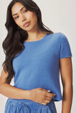 Splendid Clothing Emerson Short Sleeve Sweater Style RS6S270SE in Both Lavender and in Perfect Blue; Lightweight Short Sleeve Spring Summer cashmere blend knit top. Elevated leisure style.