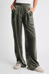 Splendid Clothing Irene Velvet Pant Style RF3C770 in OLive;Velvet Wide Leg Jogger Pant;Splendid Wide Leg Velvet Pant; 