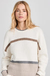 Splendid Cora Stripe Sweater Style RW3S400 in White Sand Stripe; 