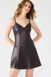 Steve Madden Abbott Dres Style BP308425BRON in Fossil Brown;Faux Leather Mini Dress; 