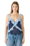 Steve Madden Apparel Adalina Top Style SA09436 in Vintage Navy; Blue Polka Dot Ruffle Chiffon Spring Summer Tank Top