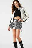 Steve Madden Apparel Evalina Mini Skirt Style BN409891GMTL in Gunmetal; 