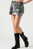 Steve Madden Apparel Evalina Mini Skirt Style BN409891GMTL in Gunmetal; 
