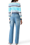 Steve Madden Apparel Eviee Cardigan Style SA11074 in Multi Stripe; Striped Cropped Button Front Spring Cardigan; 