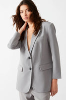 Steve Madden Apparel IMAAN BLAZER Style BN302125STGY in Steel Grey;Boyfriend Fit Blazer;Over-sized women's Blazer