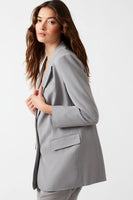 Steve Madden Apparel IMAAN BLAZER Style BN302125STGY in Steel Grey;Boyfriend Fit Blazer;Over-sized women's Blazer