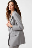 Steve Madden Apparel IMAAN BLAZER Style BN302125STGY in Steel Grey;Boyfriend Fit Blazer;Over-sized women's Blazer