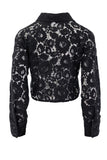 Steve Madden Apparel Jaiya Top Style BP304744 in Black; Black Lace Button Down Top; 
