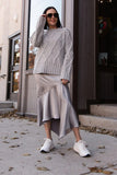 Steve Madden Apparel Micah Sweater Style BN406486SILG in Silver Grey; 