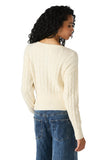 Steve Madden Apparel Saidee Cardigan Style Number BP406965 in Cream; Ribbon Tie Detail Cable Knit Cardigan Sweater