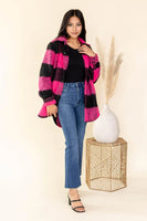 Steve Madden Eldridge Shirt Jacket Style BN302137MULT in Pink Multi; 