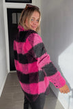 Steve Madden Eldridge Shirt Jacket Style BN302137MULT in Pink Multi; 
