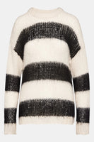 Steve Madden Elson Sweater Style BN306405BKMT;Lightweight Open Weave Sweater;Steve Madden Stripe Sweater; 