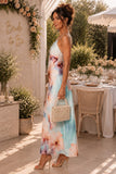 Steve Madden Gilette Dress Style XB14049PETL in Petal. Water Color Floral Print V-neck Summer Occasion Midi Dress. Floral Spaghetti Strap Summer Dress