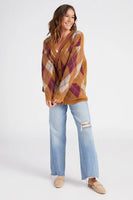 Steve Madden Lexie Cardigan Style BN306395TANN;Argyle Cardigan;Steve Madden Argyle Cardigan;Women's Grandpa Cardigan;