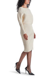 Steve Madden Lori Sweater Dress style BN308073WHTC in White Cap;Boat NEck Sweater Dress; 