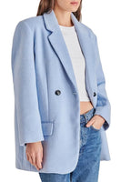 Steve Madden Myra Coat Style BN400736PWDB in Powder Blue; 