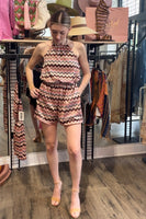 Steve Madden Pinto Romper Style BN203462CPNK in Coral Pink; 