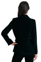 Steve Madden Merene Blazer Style BO402557WPIN in Winter Pine;Velvet Holiday Blazer; 