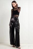 Sur Halo Everest Sequin Cargo Pant Style AB3005 in Black;Sequined cargo pant;Sequined Cargo Jogger; 