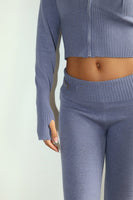 Sweater Flare Pants Style BRW2175 in Midnight;Frankie's Bikinis Lounge Set; 