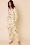 The Cats Pajamas Queen Bee Flannel Pajama Style 360-135 in Honey; Honey Yellow Bee Flannel Pajamas; Flannel PJ's, Save the Bees J's